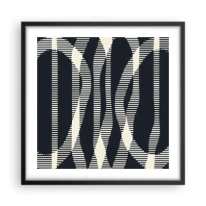 Plakat i sort ramme - Forsøg på at bryde igennem mørket - 50x50 cm