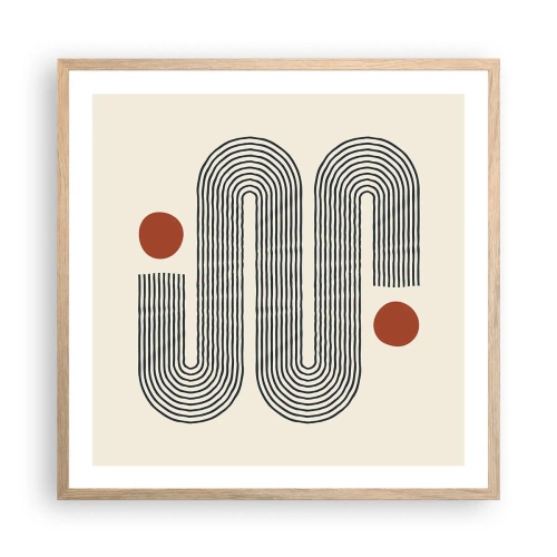 Plakat i ramme af lyst egetræ - Fra start til slut - 60x60 cm