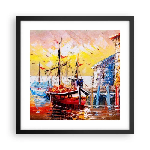 Plakat i sort ramme - Glædelig tilbagevenden - 40x40 cm