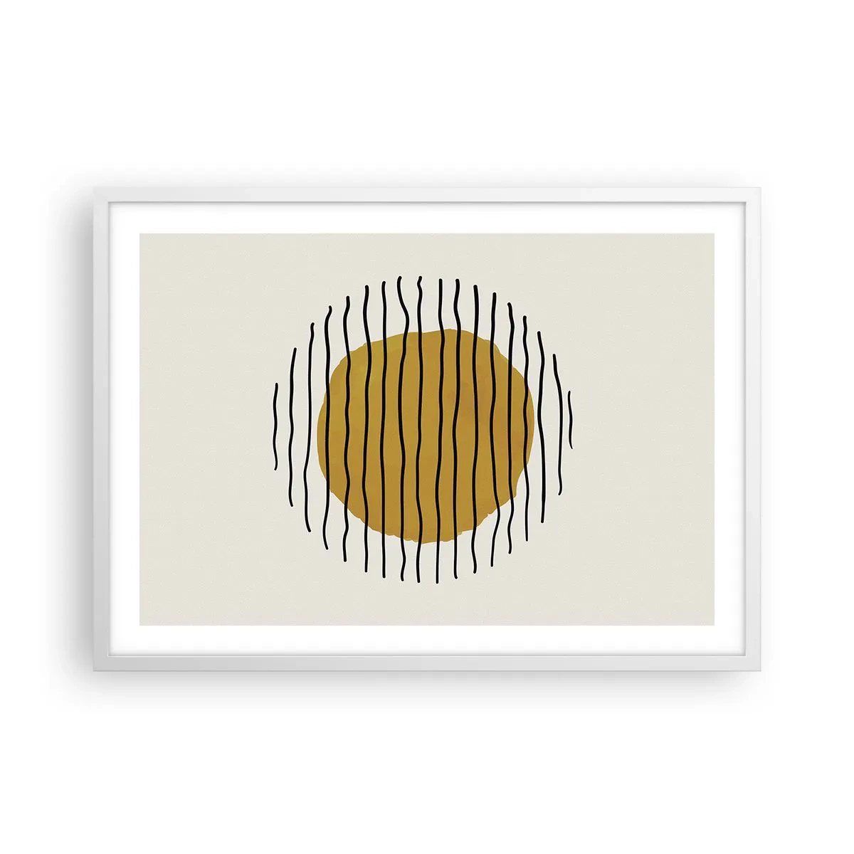 Plakat i hvid ramme - Abstraktion, der skælver af varme - 70x50 cm