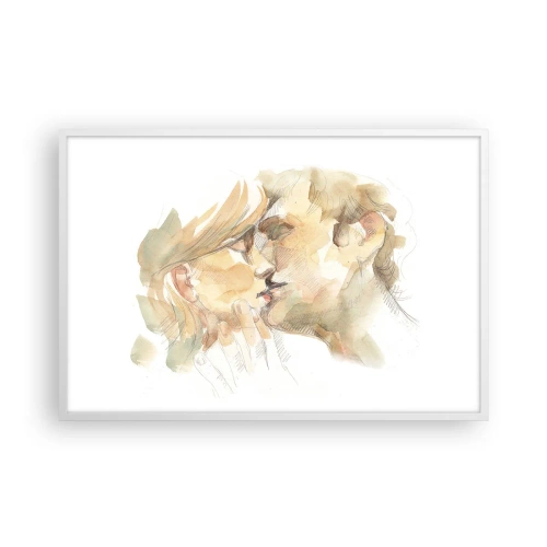 Plakat i hvid ramme - Den fundne halvdel? - 91x61 cm