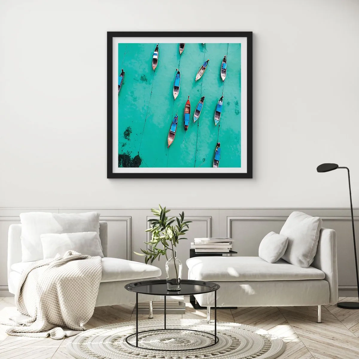 Plakat i sort ramme - I glædelig forventning - 40x40 cm