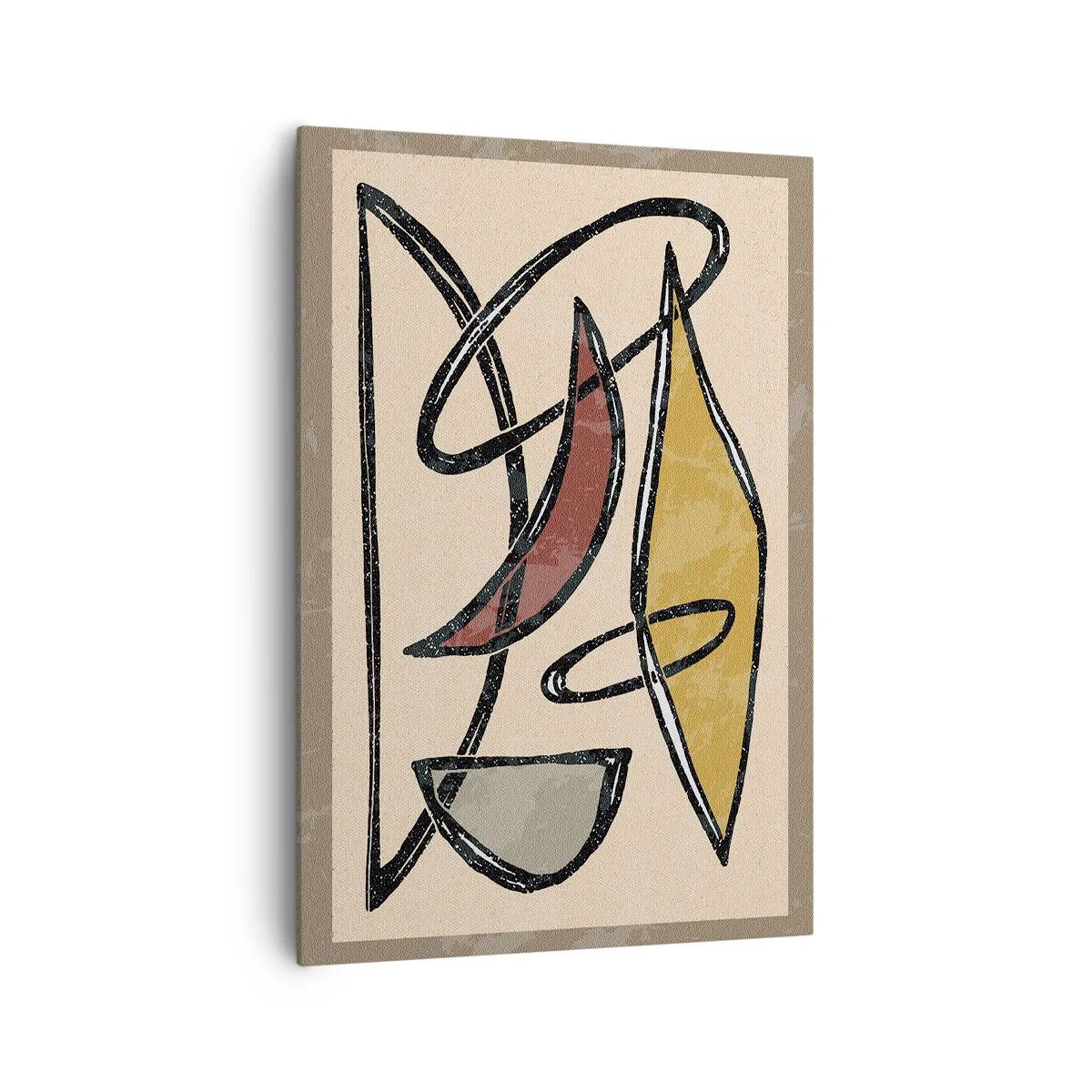 Lærredstryk - Billede på lærred - Komposition - buer og ovaler - 70x100 cm