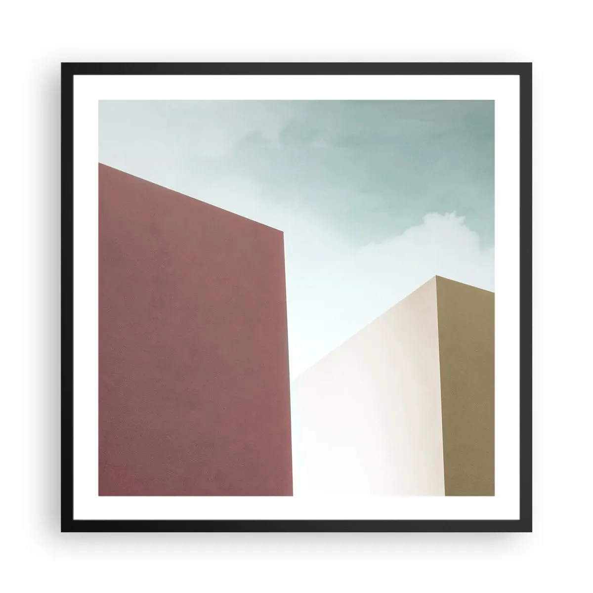Plakat i sort ramme - Geometri af en solrig sommer - 60x60 cm