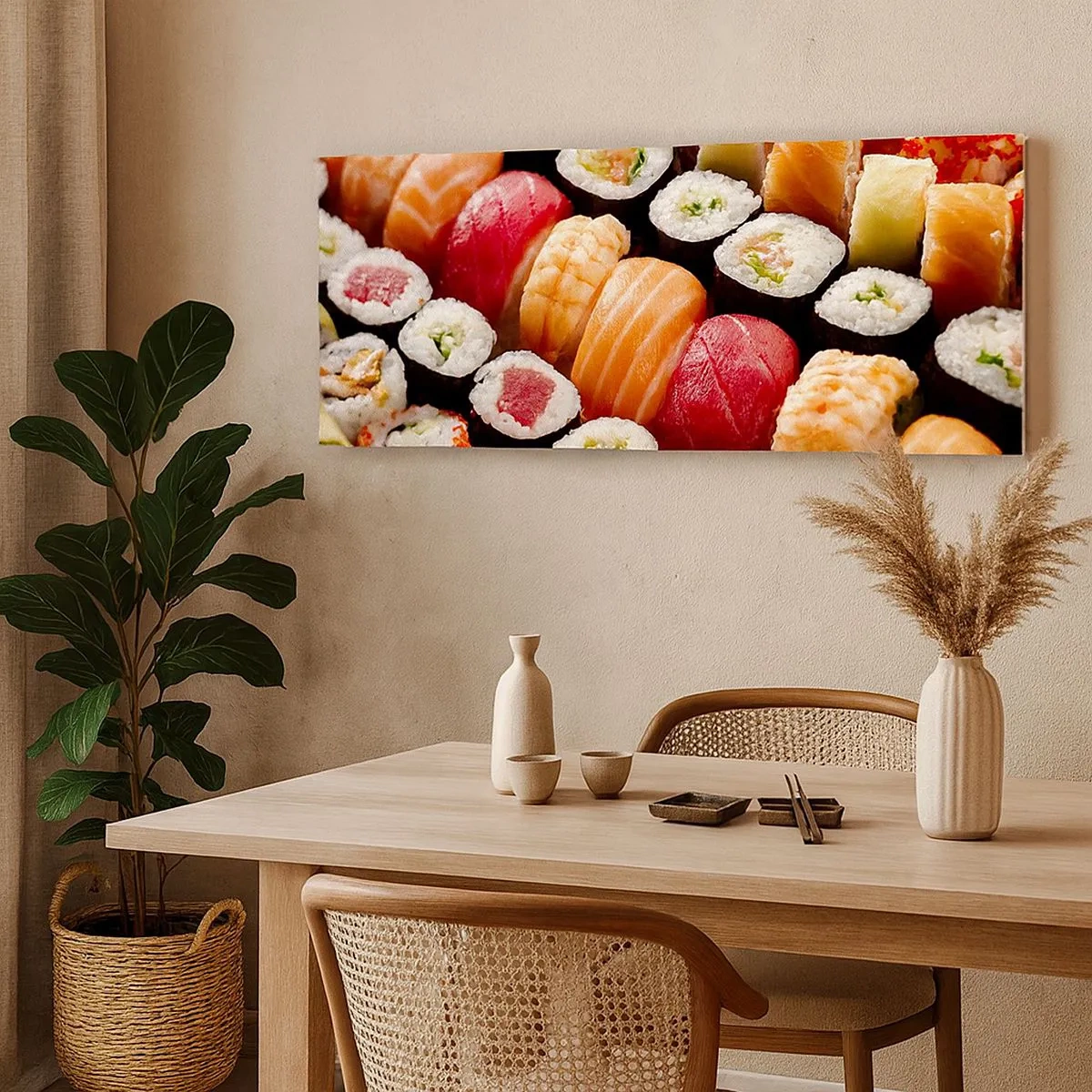 Lærredstryk - Billede på lærred - Asiens farver og smag - 100x40 cm