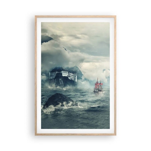 Plakat i ramme af lyst egetræ - På magiske vande - 61x91 cm