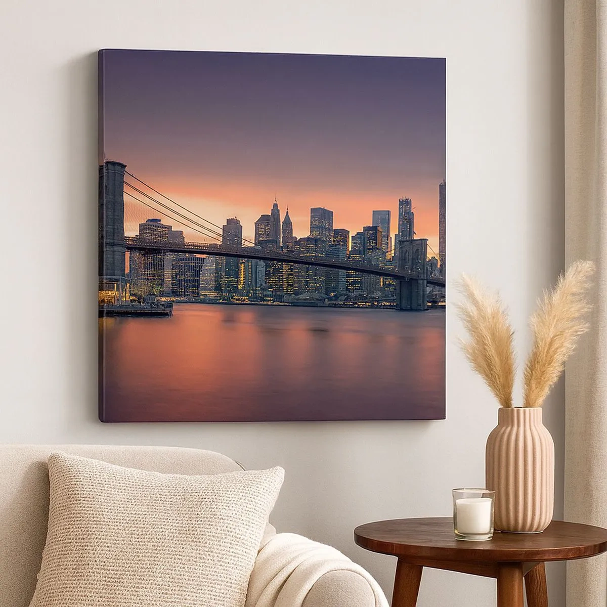 Lærredstryk - Billede på lærred - Sænket i lilla stilhed - 30x30 cm