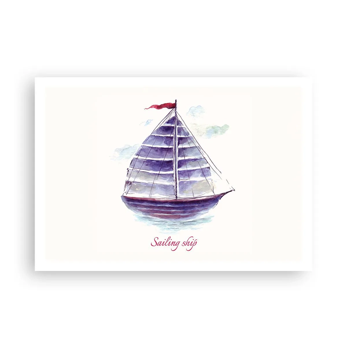 Plakat - Fulde sejl og roligt vand - 100x70 cm