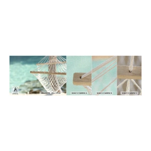 Prøve Fototapet Premium Canvas - Tid til afslapning - Hængekøje, Strand, Rejser - 100x30 cm