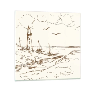 Billede på glas - Oversigt over sommerminder - 30x30 cm