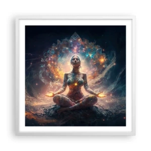 Plakat i hvid ramme - Flow af god energi - 60x60 cm