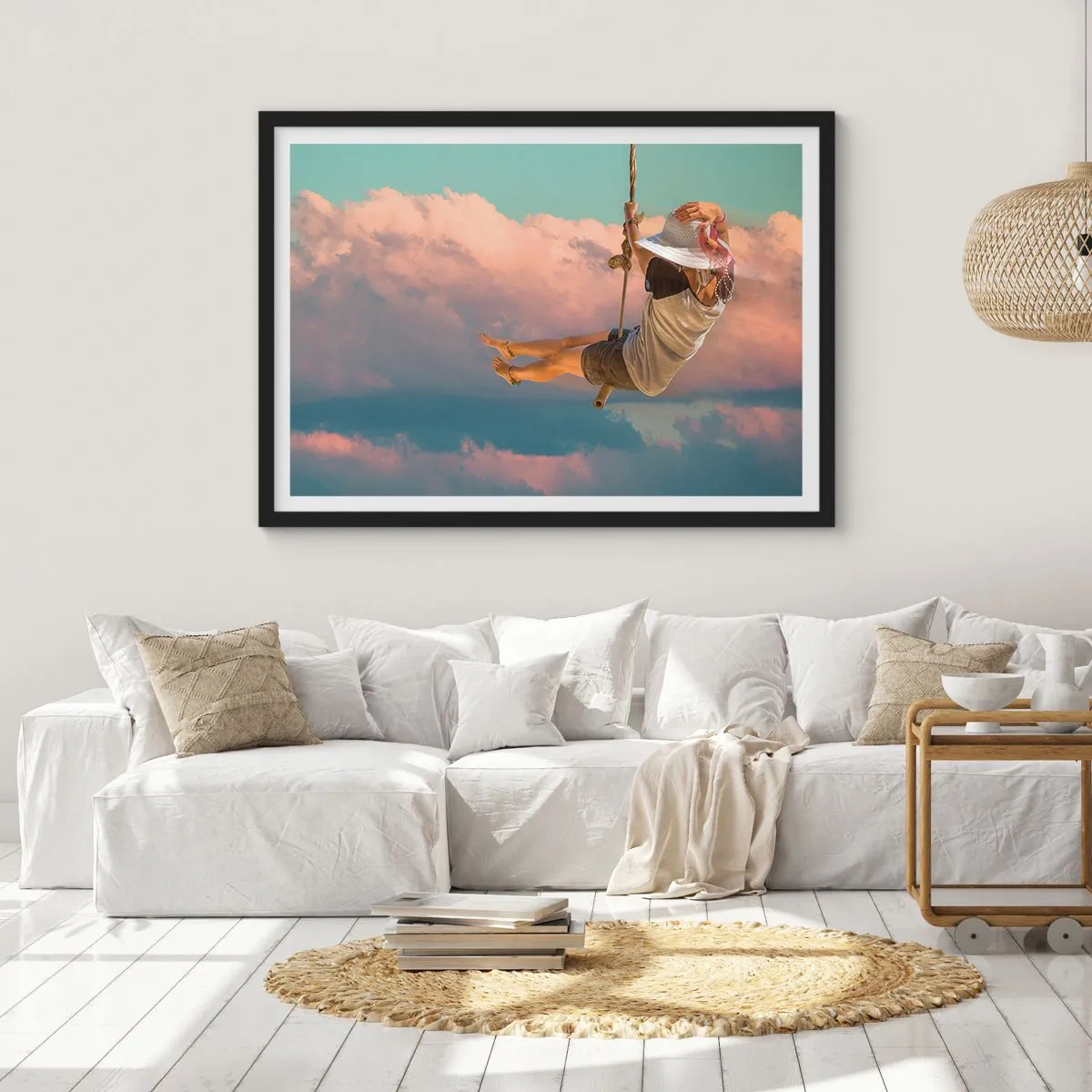 Plakat i sort ramme - Sjov i skyerne - 50x40 cm