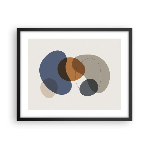 Plakat i sort ramme - Dråber af farve - 50x40 cm