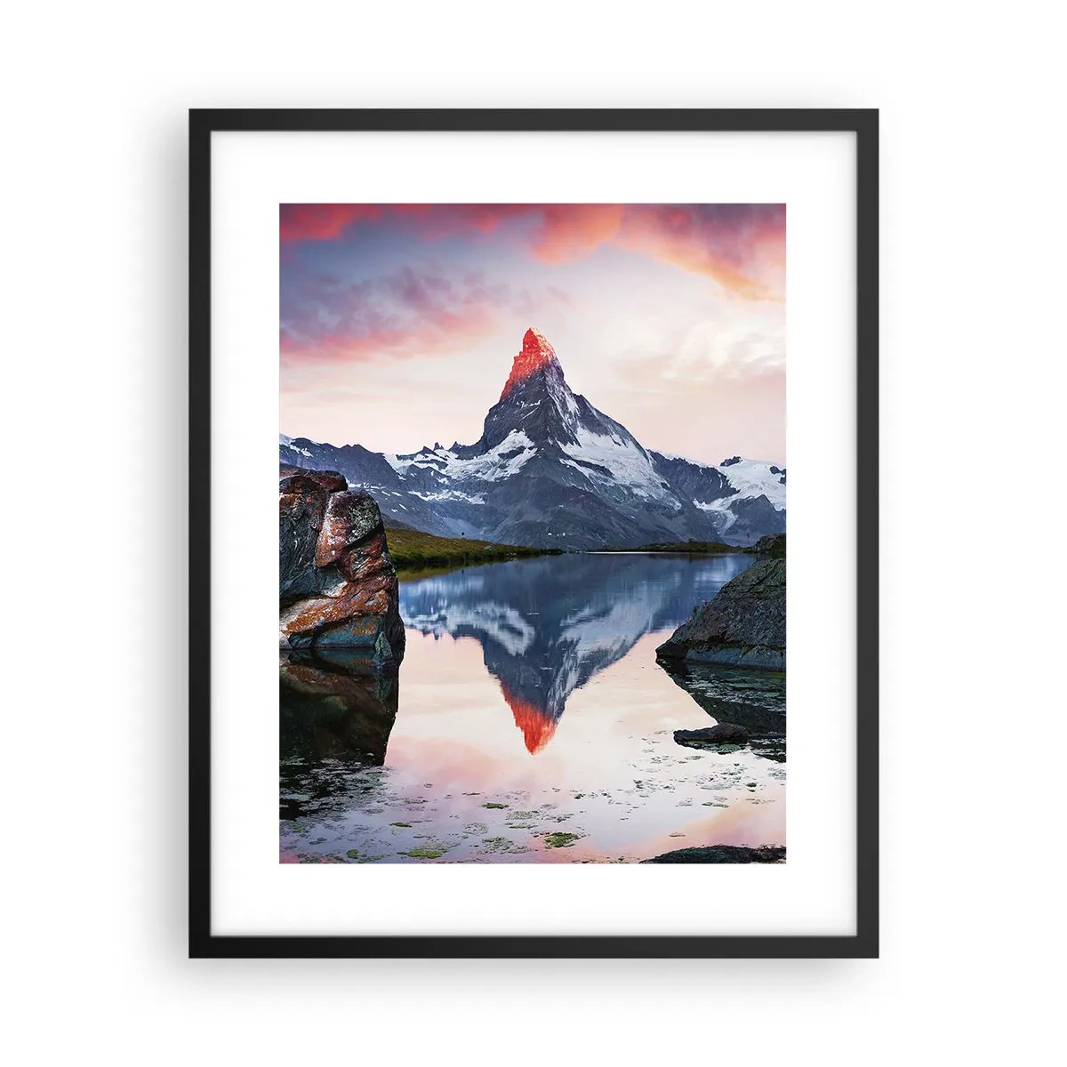 Plakat i sort ramme - Bjergenes hjerte er varmt - 40x50 cm