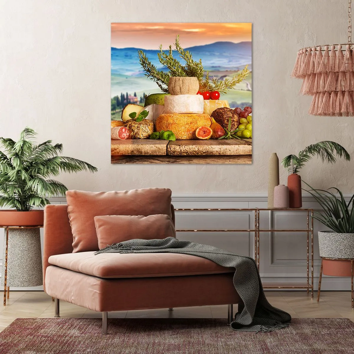 Lærredstryk - Billede på lærred - Italiensk livsglæde - 50x50 cm