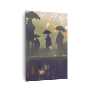 Lærredstryk - Billede på lærred - Set fra en regndråbes perspektiv - 80x120 cm