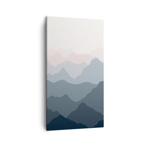 Lærredstryk - Billede på lærred - Bølger af bjerge - 45x80 cm