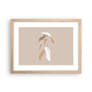 Plakat i ramme af lyst egetræ - Mode er sjovt - 40x30 cm