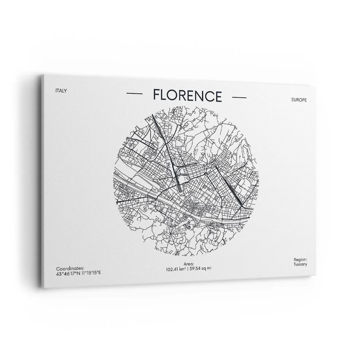 Lærredstryk - Billede på lærred - Anatomi af Firenze - 100x70 cm