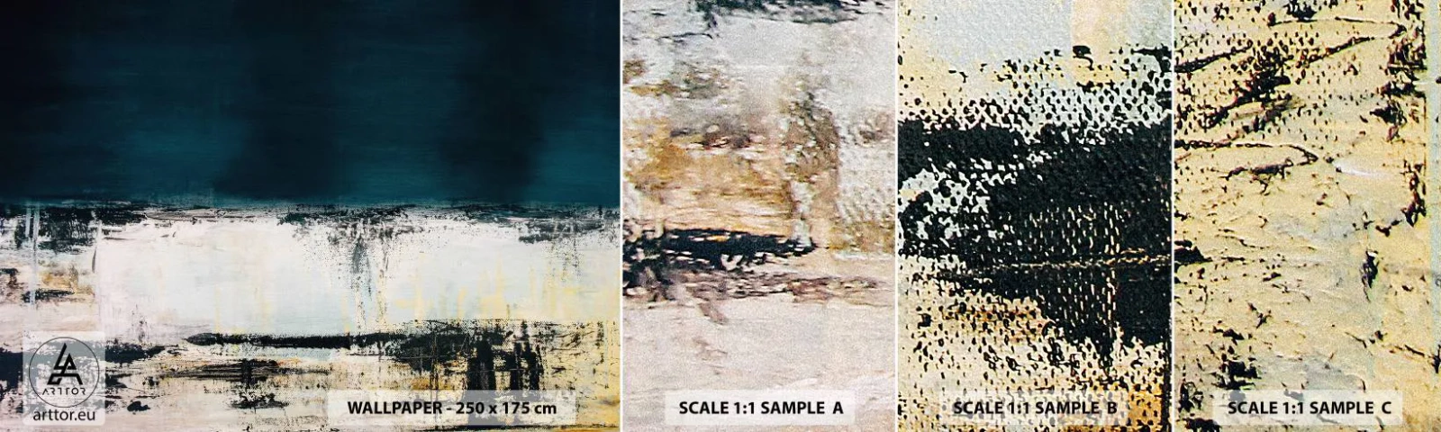 Prøve Fototapet Selvklæbende Deluxe Sticker - Vandret sammensætning - Abstraktion, Stykke, Maleri - 100x30 cm