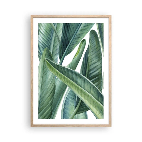 Plakat i ramme af lyst egetræ - Det grønne i sig selv - 50x70 cm
