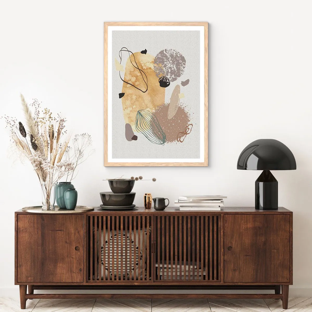 Plakat i ramme af lyst egetræ - Anvendt plumkologi - 30x40 cm