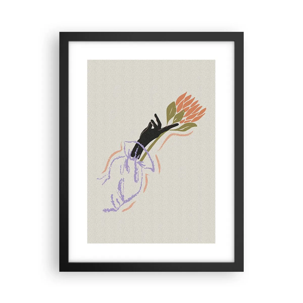 Plakat i sort ramme - En søsterlig berøring - 30x40 cm