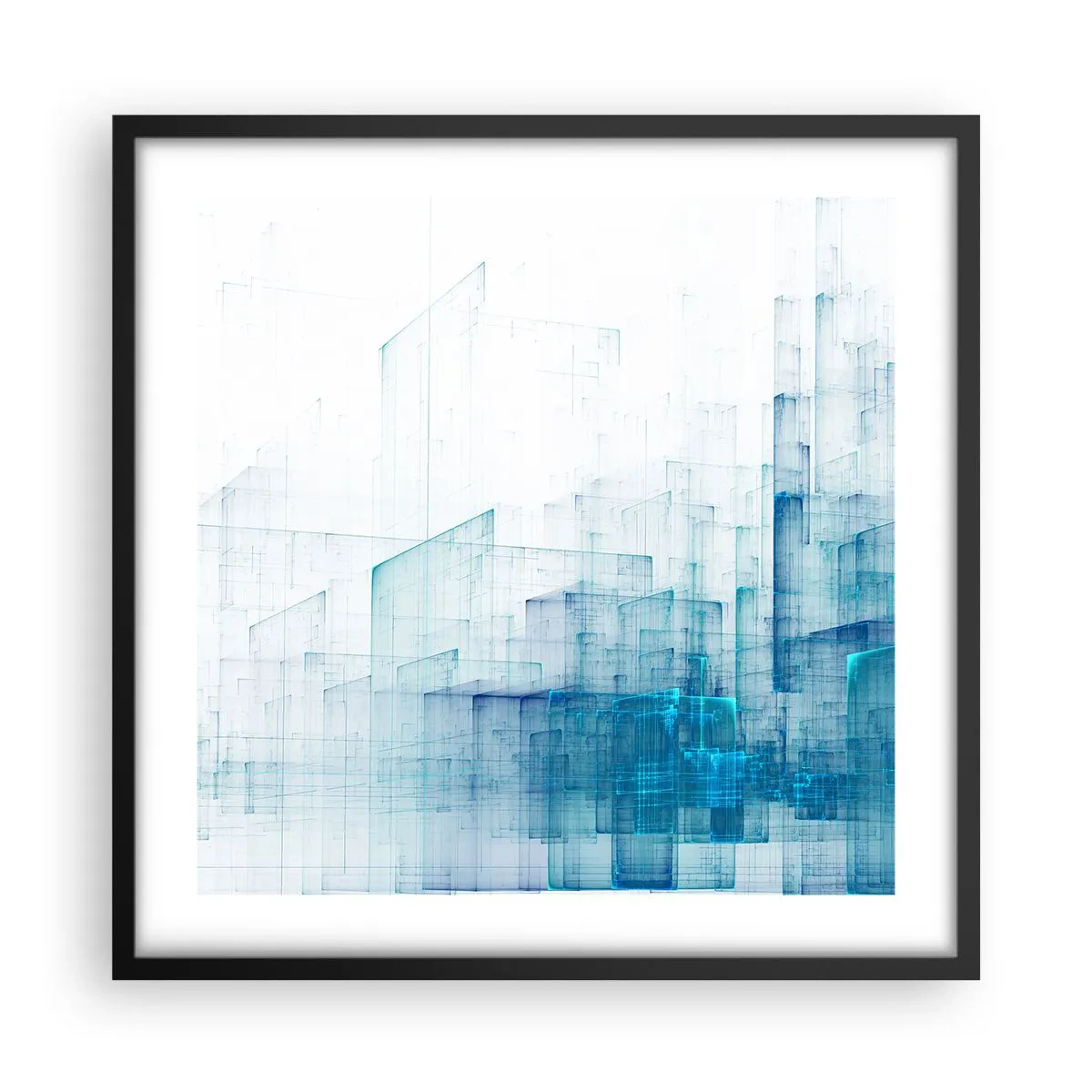 Plakat i sort ramme - Hvordan rummet blev til - 50x50 cm