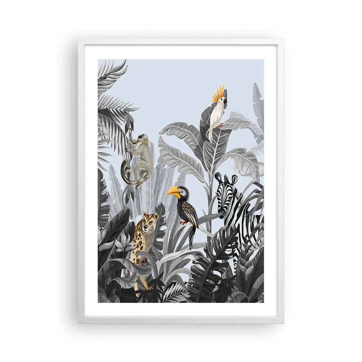 Plakat i hvid ramme - En afrikansk fabel - 50x70 cm