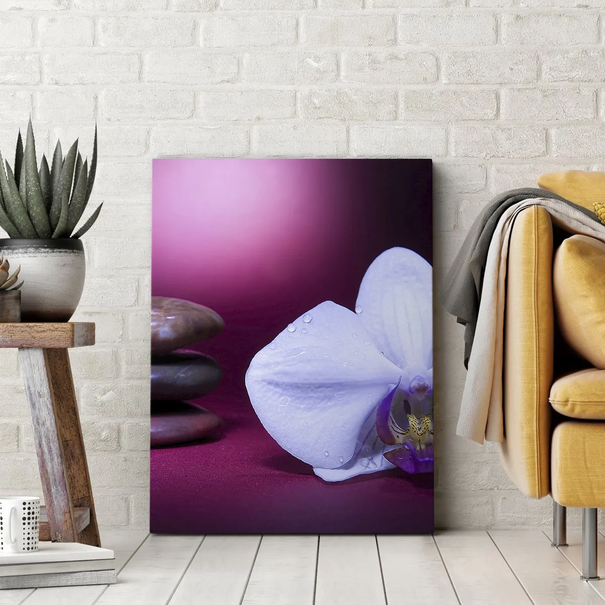 Lærredstryk - Billede på lærred - En undersøgelse af friskhed i lilla - 45x80 cm