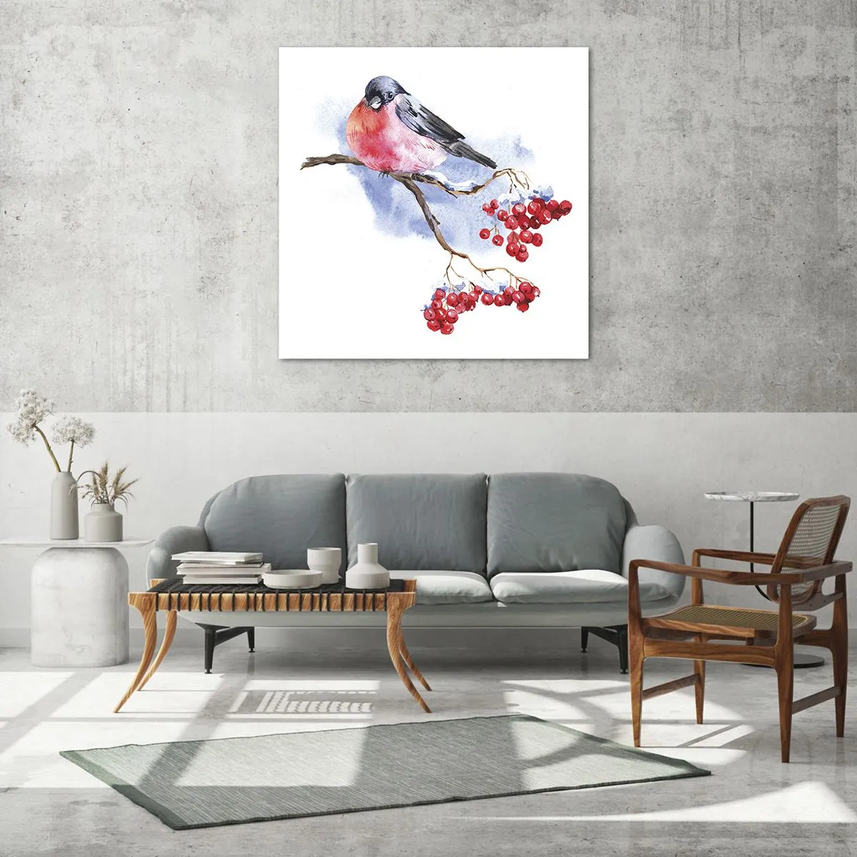 Billede på glas - Vinter i farver - 30x30 cm