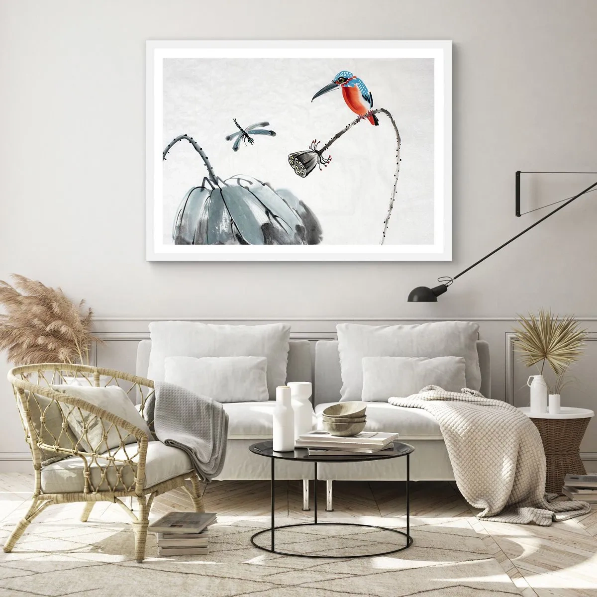 Plakat i hvid ramme - Engenes liv - 91x61 cm
