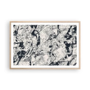 Plakat i ramme af lyst egetræ - Modsætningernes gennemtrængning - 91x61 cm