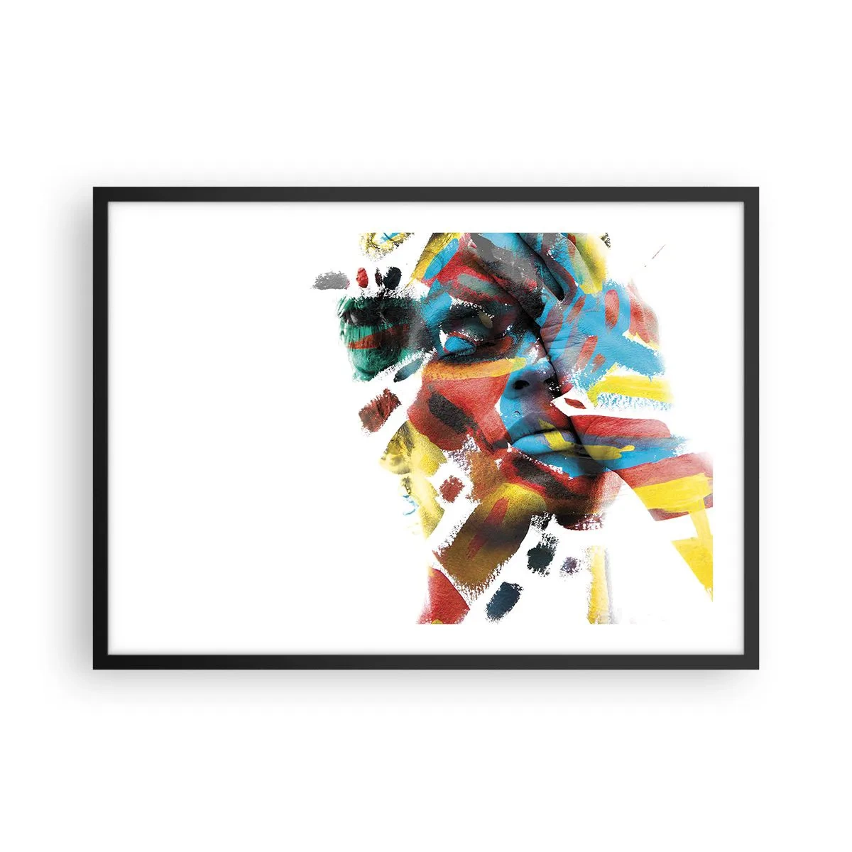 Plakat i sort ramme - Farverig personlighed - 70x50 cm