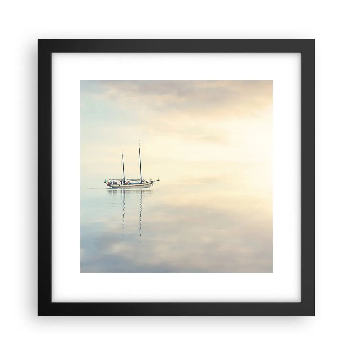 Plakat i sort ramme - I et hav af stilhed - 30x30 cm