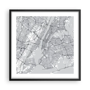Plakat i sort ramme - Anatomi af en storby - 50x50 cm