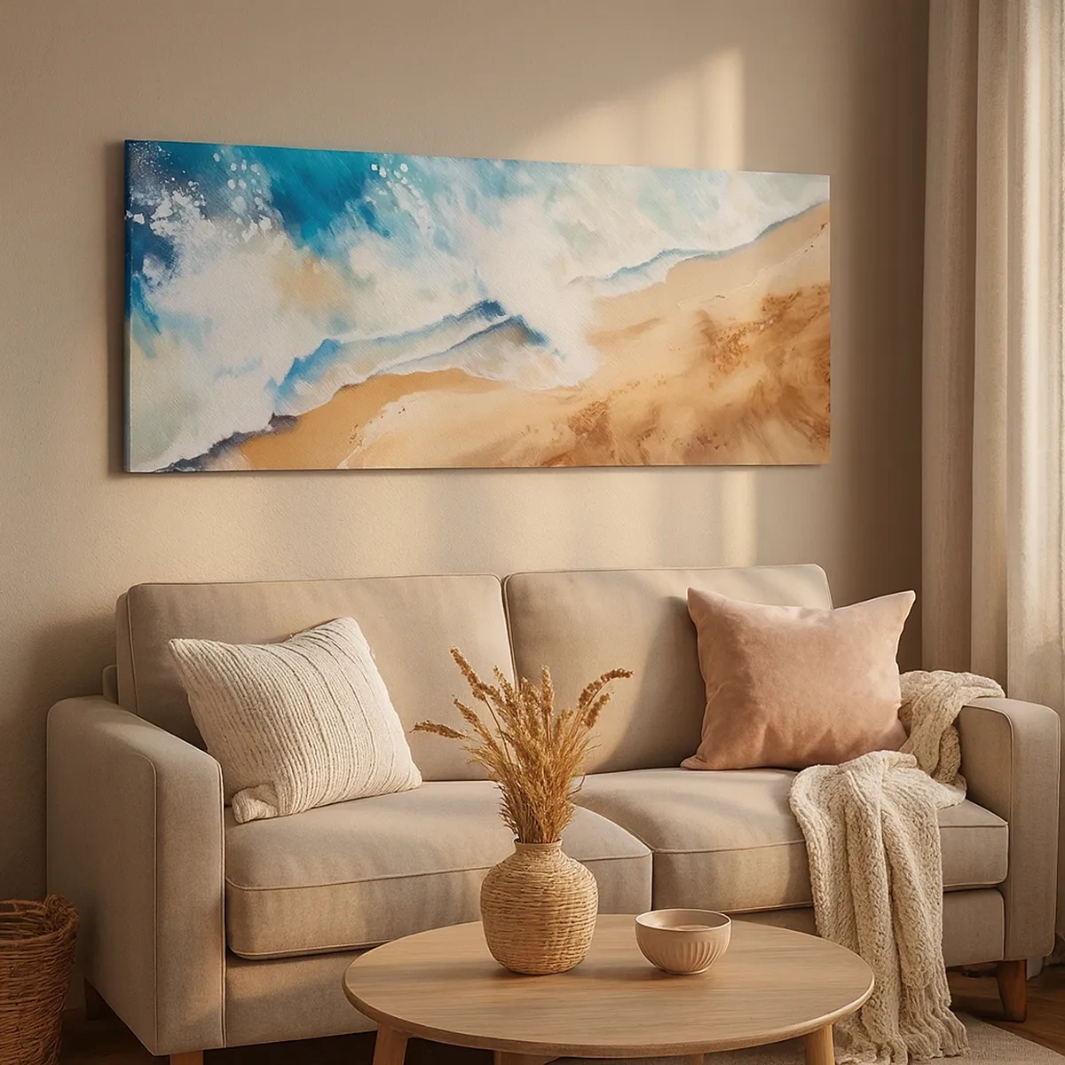 Lærredstryk - Billede på lærred - Tilbagevendende bølge - 30x30 cm