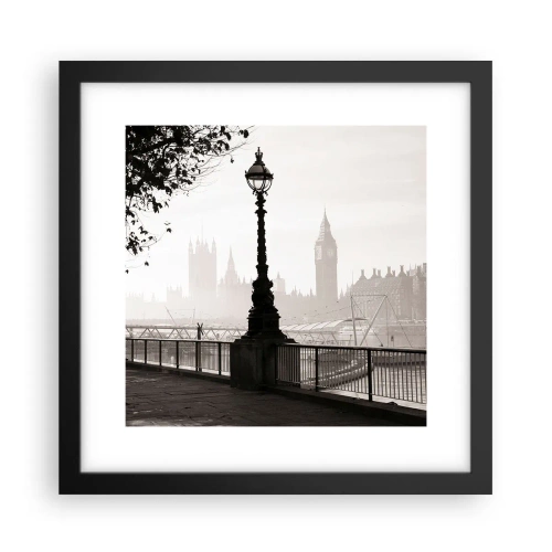 Plakat i sort ramme - London morgen - 30x30 cm