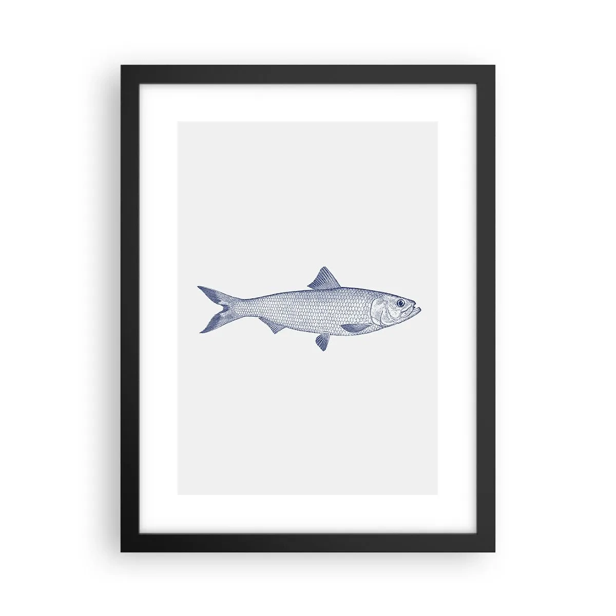 Plakat i sort ramme - Hilsner fra de nordlige have - 30x40 cm