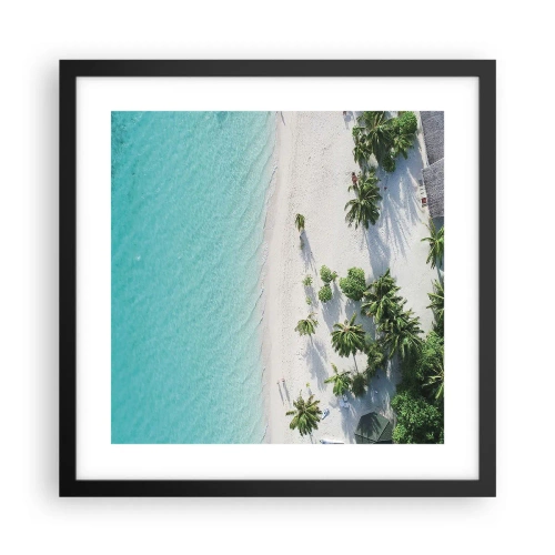 Plakat i sort ramme - Ferie i paradis - 40x40 cm
