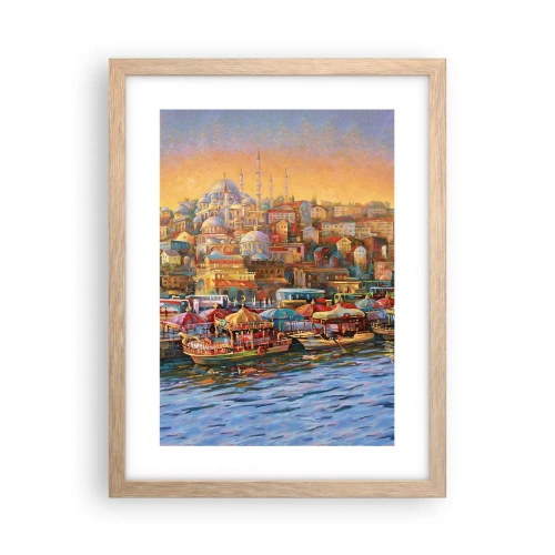 Plakat i ramme af lyst egetræ - En historie fra Istanbul - 30x40 cm