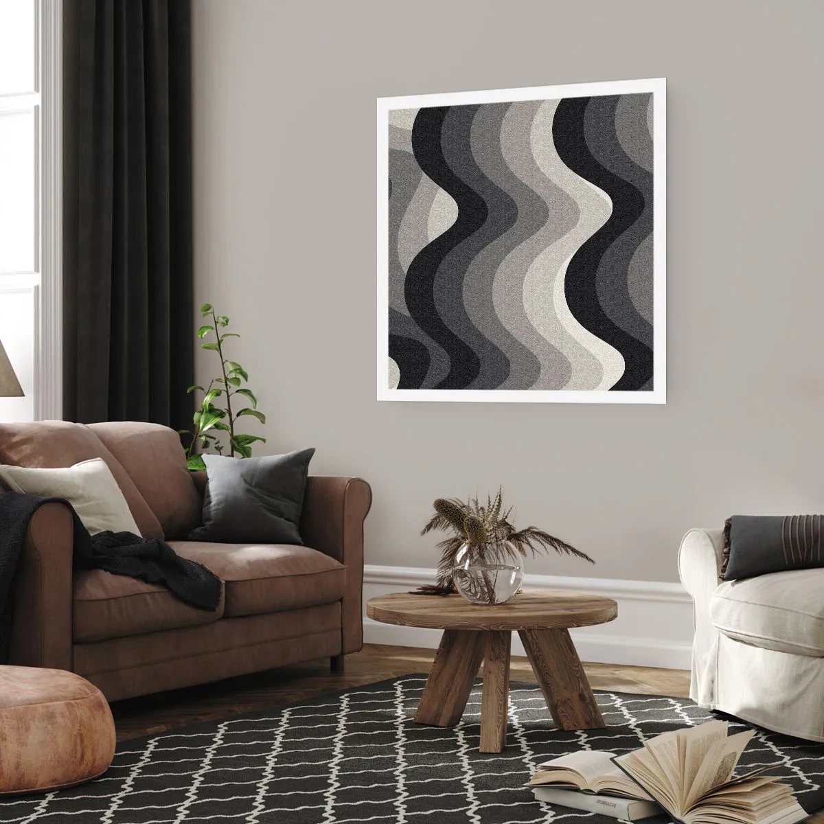 Plakat - Bølge efter bølge - 40x40 cm