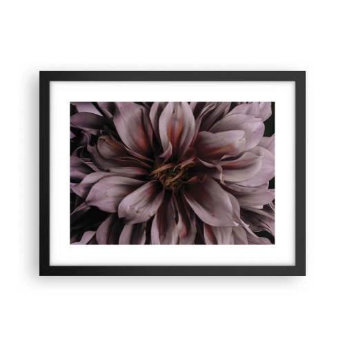 Plakat i sort ramme - Blomstret hjerte - 40x30 cm