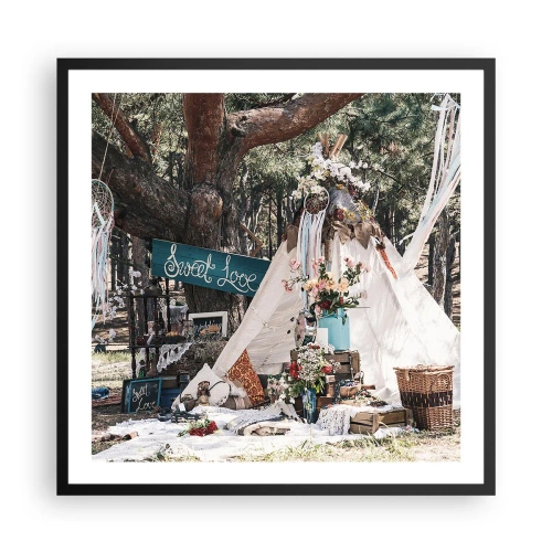 Plakat i sort ramme - Make love… - 60x60 cm