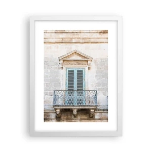 Plakat i hvid ramme - Den unikke charme i Italien - 30x40 cm