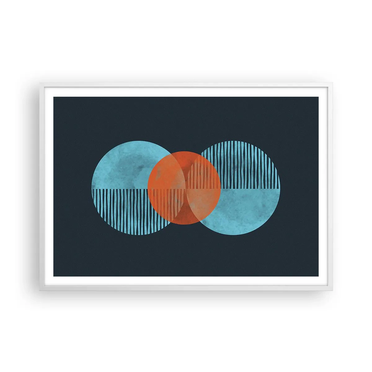 Plakat i hvid ramme - Symmetrisk sammensætning - 100x70 cm