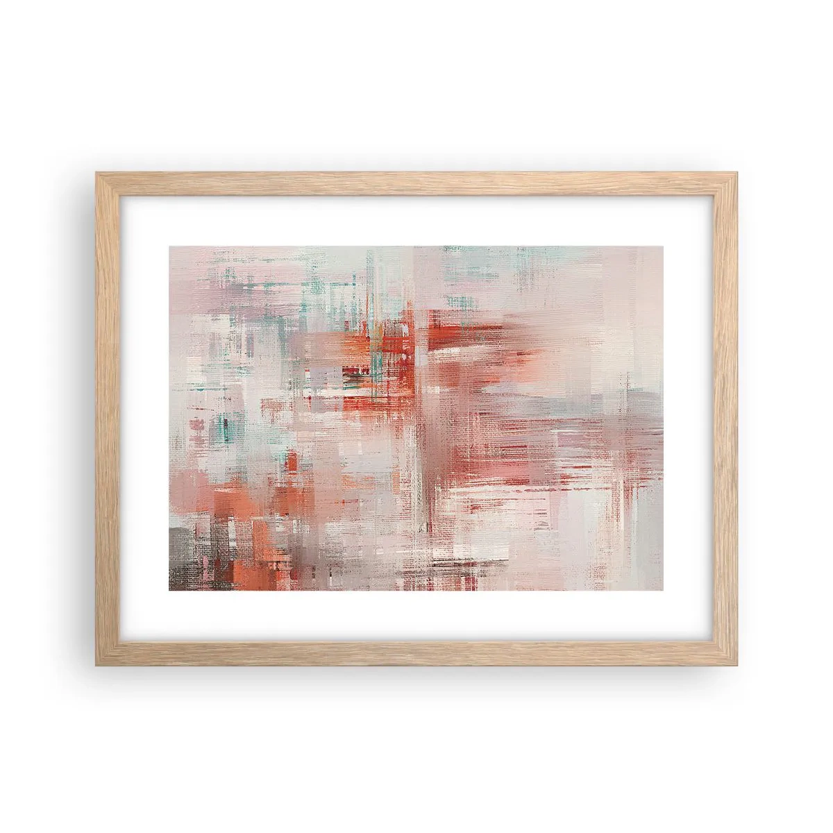 Plakat i ramme af lyst egetræ - Diset. Hvor er dog det lyserødt - 40x30 cm