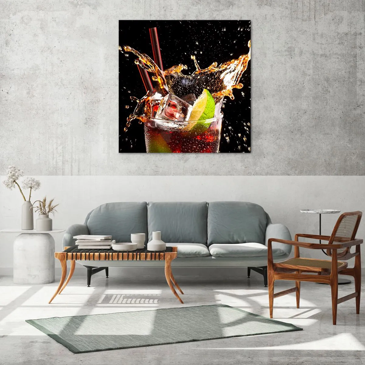 Billede på glas - Glæde og farveenergi - 70x70 cm