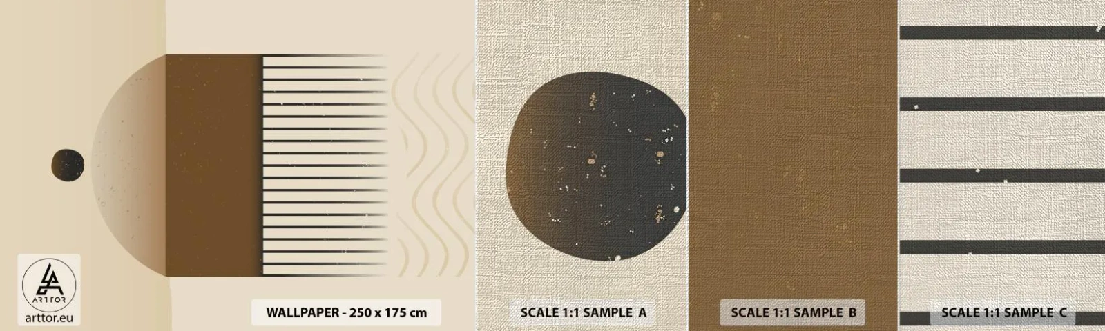 Prøve Fototapet Premium Canvas - Forskellige stater - Abstraktion, Stykke, Minimalisme - 100x30 cm
