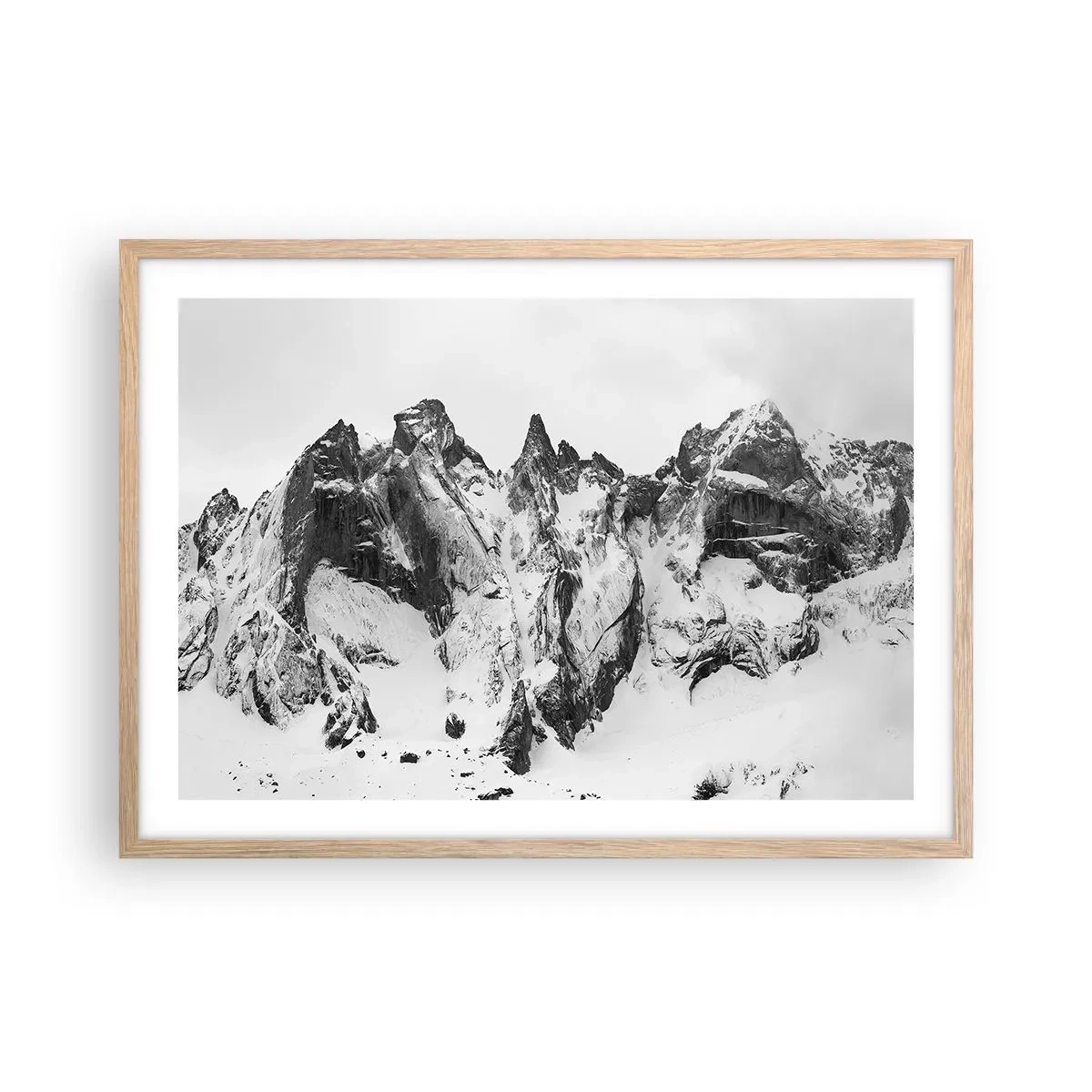 Plakat i ramme af lyst egetræ - Granit truende højderyg - 70x50 cm